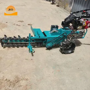 China Small Chain Saw Ditching Trenching Machine Single Dual Chain Trencher Ditch Digging Tiller Machine For Farm Road