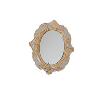 Miroir de maquillage portable de style européen rétro, doré et gaufré, décoration ethnique pour la maison, miroir atmosphérique de style palais