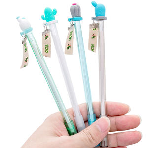 Penna Gel Creativa a Forma di Cactus con Nastro 0.38mm Penna Gel per Studenti Strumento di Scrittura Penna Nera per Firma Forniture per Scuola e Ufficio - Product Image 2