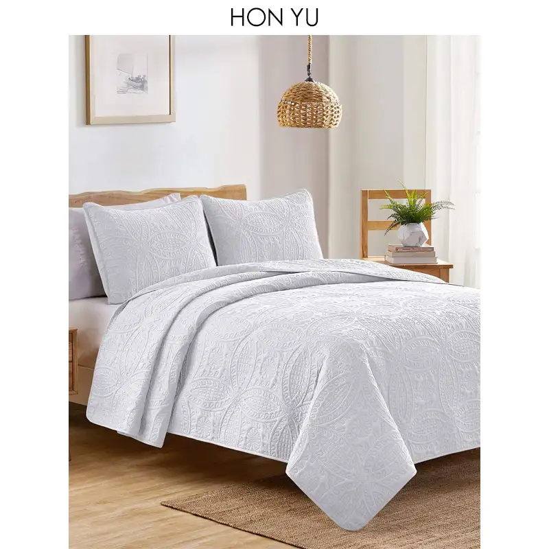 Atmak el yapımı Kantha kral boyutu geri dönüşümlü yatak yatak örtüsü kore dekoratif battaniye pamuk yorgan yatak örtüsü beyaz imalatı