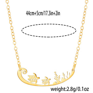 Collier Pendentif Tortue en Acier Inoxydable Couleur Or Argent, Bijou Mode Zodiaque Animal, Chaîne Clavicule, Idéal Quotidien, Cadeau - Product Image 4