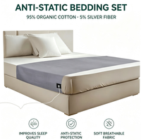 Drap de mise à la terre conducteur en fibre d'argent et coton biologique, tapis de sommeil antistatique pour améliorer la qualité du sommeil profond