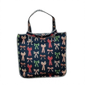 bow charm everyday bag ribbon bliss quilted tote bag velvet <b>candy</b> ribbon quilted carryall elegant bows market tote - Product Image 2