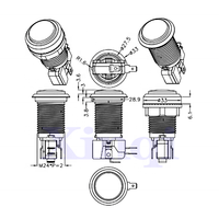 Prix de gros d'usine Style américain chromage 5V/12V 33mm trou boutons poussoirs illuminés fournisseur d'arcade