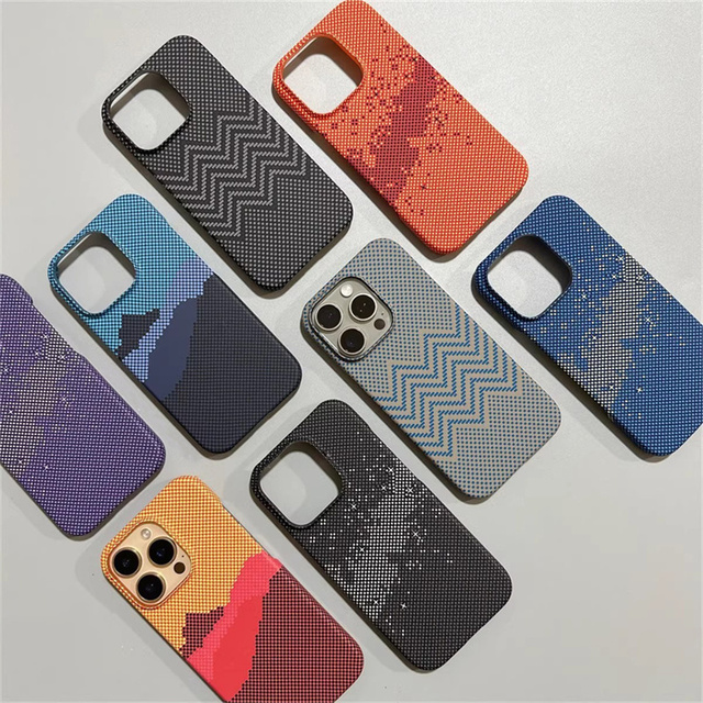 Magnetic Wireless Charging Texture Skin Carbon Fibre Phone Case for iPhone 16 15 14 13 12 Pro Max Shockproof Mobile Phone Cover