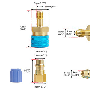 Car Air Conditioning R1234yf High Low Pressure Quick Connector All Copper Refrigerant <b>Charging</b> <b>Plug</b> Dual Purpose HR075 - Product Image 2