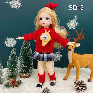 30CM Bjd muñecas Navidad Año Nuevo regalos conjunto <span class=keywords><strong>completo</strong></span> 1/6 <span class=keywords><strong>Anime</strong></span> Bjd con ropa de Navidad 23 articulaciones <span class=keywords><strong>cuerpo</strong></span> móvil niñas vestir Juguetes - Product Image 5