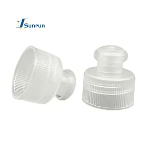 Nuevo diseño 24/410 28/410 Tapa de plástico Push Pull Tapa deportiva antiderrames para botella