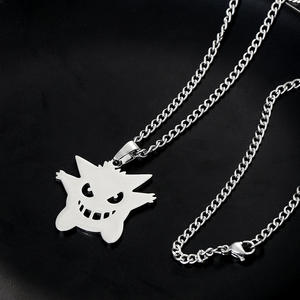 Venta al por mayor Pokémon Acero inoxidable colgante collar hueco <span class=keywords><strong>Gengar</strong></span> Disco suéter <span class=keywords><strong>cadena</strong></span> niños estilo Hip Hop para regalo - Product Image 4