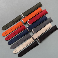 Bracelet de montre en caoutchouc respirant sans boucle 20mm/21mm avec fermoir déployant, bracelet de remplacement pour montres de plongée