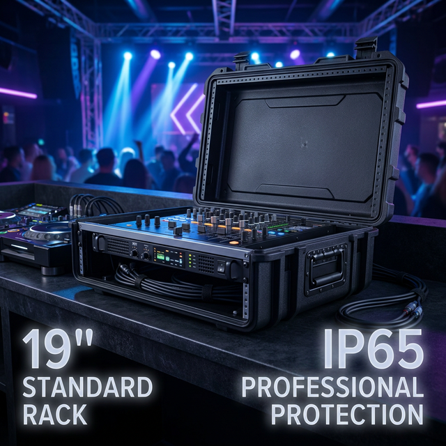 Tsunami IP65 4U 19 Inch Rack Case Heavy Duty Flight Case for DJ Audio Amplifier Server Shockproof Road Case