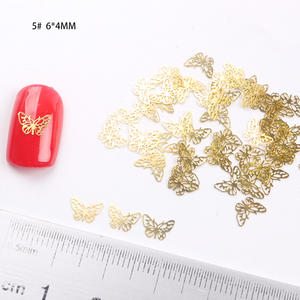 TSZS Venta Caliente 10000 Unids/Bolsa 3D Hueco Metal Nail Stud Oro Plata Remache Mariposa Mezclado Metal Rebanada para Nail Art Rhinestones - Product Image 4