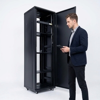 Armoire de serveur réseau antichoc 18U 27U 32U 37U 42U 48U à cadre ouvert 4 poteaux pour refroidissement