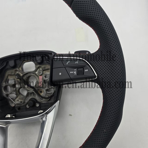 พวงมาลัยรถยนต์แบบมีรูพรุนทำจากหนังสำหรับรถ Audi A3 A4 A5 A8 Q5 Q7 TT B9 - Product Image 4