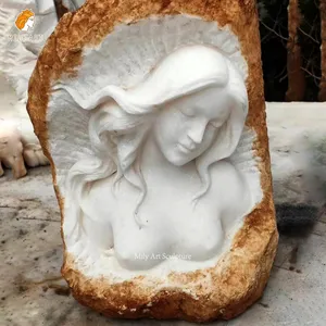 हाथ से नक्काशीदार जीवन आकार प्राकृतिक पत्थर नक्काशी संगमरमर के लिए महिला मूर्तिकला