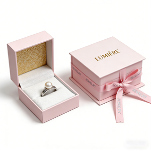Luxury Custom Magnetic Closure Gift Box with Insert Bow Ribbon for Ring Jewelry Packaging - Product Image 5