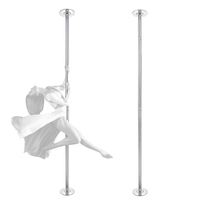 Barre de danse murale chromée de 2 mm avec hauteur réglable, barre de fitness statique et rotative convertible pour la vente au détail et les grossistes