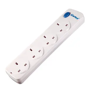 Home use UK Standard electrical Power Strip Extension Cord Plug Socket 4 AC Outlets