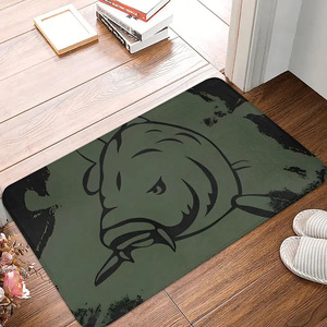 Tapis de porte Korda noir et vert avec logo, rectangulaire, en fibre de polyester, résistant aux taches, pour l'entrée de la maison - Product Image 5