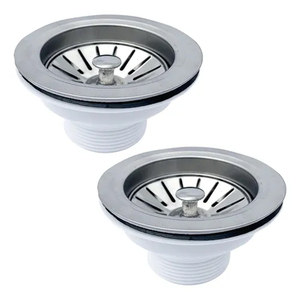 Moderni Raccordi per Scarichi in <span class=keywords><strong>Acciaio</strong></span> <span class=keywords><strong>Inox</strong></span> da 3-1/2 Pollici di Diametro, Superficie Spazzolata, Filtro per Lavelli da Cucina Facile da Pulire, Connessione Filettata - Product Image 6