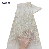 Tissu en dentelle à paillettes et perles CHOCOO, prix d'usine Chine, tissu en dentelle brodé blanc scintillant pour mariage