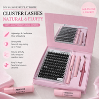 Kit DIY de Cils Synthétiques Réutilisables Faits Main, Extensions de Cils Segmentées Effet Naturel, Fournisseur de Cils Individuels