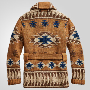 <span class=keywords><strong>Cardigan</strong></span> <span class=keywords><strong>arancione</strong></span> bruciato spesso stile Casual da uomo con tasche e lungo Design del cappotto invernale per maglione invernale da uomo - Product Image 2
