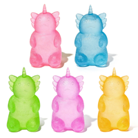 Balle anti-stress licorne et jouet à presser scintillant effet aurore à rebond lent pour garçons et enfants