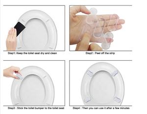 Universel 5 pièces siège de toilette pare-chocs <span class=keywords><strong>Kit</strong></span> réutilisable Silicone siège de toilette <span class=keywords><strong>tampon</strong></span> Transparent couvercle de toilette <span class=keywords><strong>tampon</strong></span> en caoutchouc - Product Image 5