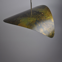Lustre LED en laiton sculptural minimaliste moderne italien pour salle à manger, salon, chambre, villa, escalier