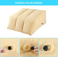 Coussin de repose-jambes gonflable en PVC floqué personnalisable de haute qualité, coussin de voyage portable pour voiture