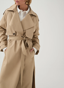 معطف ترنش نسائي جديد لخريف وشتاء، جاكيت متوسط الطول بقصة واسعة، مصنوع من القطن مع حزام، ملابس بتصميم وتصنيع مخصص حسب الطلب - Product Image 5