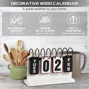 <span class=keywords><strong>Calendrier</strong></span> de bureau <span class=keywords><strong>2023</strong></span> <span class=keywords><strong>en</strong></span> bois <span class=keywords><strong>calendrier</strong></span> perpétuel bureau <span class=keywords><strong>en</strong></span> bois métal <span class=keywords><strong>calendrier</strong></span> à bascule Date mois <span class=keywords><strong>semaine</strong></span> planificateur pour étagère murale - Product Image 3