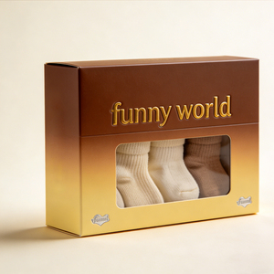Creative High-End Eco-Friendly Recyclable Folding Socks Gift Box <strong>for</strong> Newborn Baby Custom Logo PVC <strong>Window</strong> <strong>Display</strong> Box Printing - Product Image 2