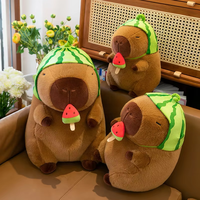Mignon Capybara Peluche Super Doux Pastèque Tête Soulagement Du Stress Accessoire Coton Cadeau Parfait Peluche Jouet