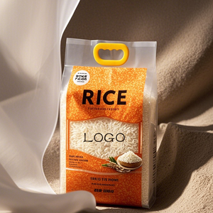 Kantung berdiri cetak kustom 10kg kemasan nasi kualitas tinggi makanan kualitas tinggi 1kg 2.5kg 5kg kantong beras plastik dengan pegangan - Product Image 6