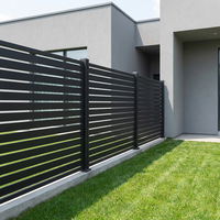 Paneles de Cerca Modulares de Aluminio, Listones Horizontales, Duraderos, Resistentes a los Rayos UV, Ecológicos, para Privacidad en Exteriores, Jardín y Patio
