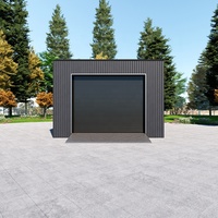 Maison conteneur modulaire préfabriquée en panneaux sandwich standard à assemblage facile, avec structure en acier, démontable et en kit plat, pour garage et stockage