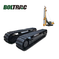 Chenille en acier de 20 tonnes avec blocs en caoutchouc pour excavatrice, foreuse, grue