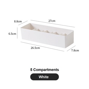 5 compartments White Thickening Plastic compartment storage box for Closet