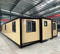 Villa mobile moderne en panneaux sandwich d'acier, 2 chambres, pour hôtel, extension de maison, cuisine, design pliable, étanche, modulaire et extensible