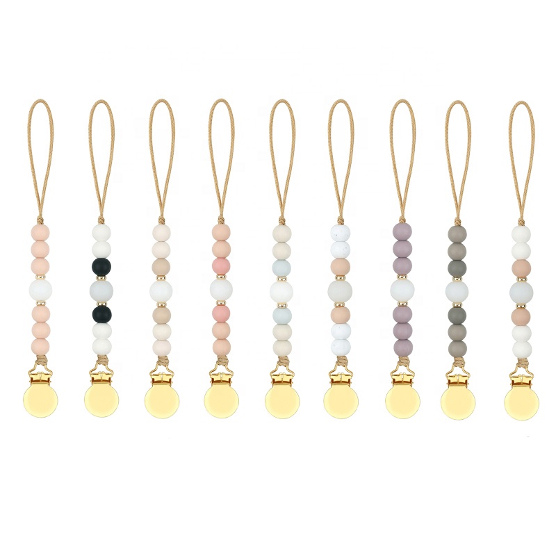 Силиконовый зажим для пустышки с золотым зажимом