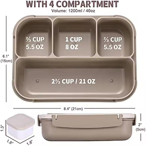 2 Compartment Children Bento Reusable Heatable Leak Proof Freshness Preservation Food Storage Folding Kids <b>Lunch</b> <b>Boxes</b> - Product Image 4