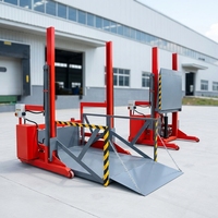 Rampe de chargement de conteneurs pour opérations de chargement par chariot élévateur avec plateforme de quai hydraulique réglable