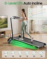 Tapis roulant mécanique électrique pliable BestGym avec écran LED, inclinaison automatique, moteur 0,5 HP - Machine de course pour la maison