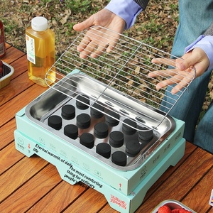 Barbecue au charbon de bois jetable en acier inoxydable Houmu, sans fumée, portable, pour la maison et le camping, utilisation intérieure et extérieure, 3-5 personnes - Product Image 2
