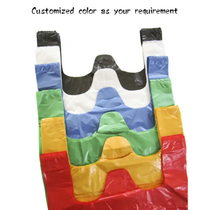Wholesale Cheap Custom Large Capacity Eco-Friendly <b>Compostable</b> Recycled Materials Thickening T-shirt Carrier <b>Bag</b> Exhibition - Product Image 6