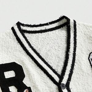 Suéter Casual con Apliques de Letras Bordadas y Estampadas, Nuevo Modelo 2025, Venta Caliente, Suéter de Punto con Cuello en V para Hombre, Estilo Holgado para Invierno - Product Image 2