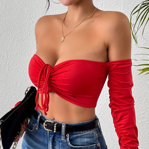 Chaleco Largo de Manga Larga con Cordón en la Cintura, Estilo Casual, Sexy, Europeo y Americano, Transpirable, para Discoteca - Product Image 3