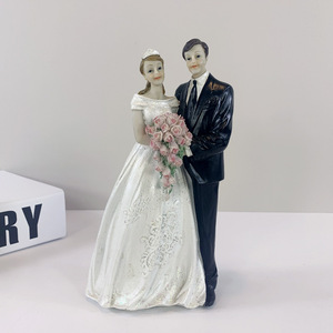 Gâteau de mariage Topper mariage mariée et marié gâteau Topper bricolage fiançailles Figurine artisanat cadeau gâteau décoration fournitures - Product Image 2